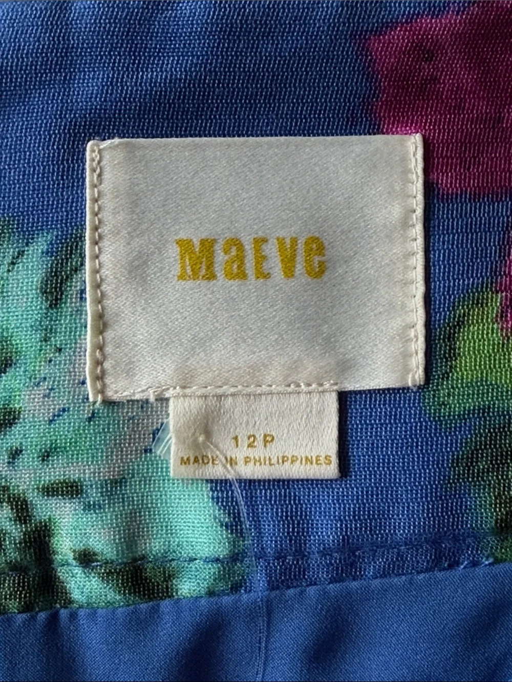 Maeve Anthropologie Garden Days Floral Mini Skirt 12P Blue Zip Pocket Anthro